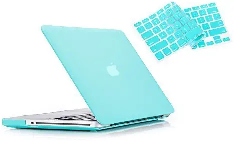 MacBook Pro 13 Case 2012 2011 2010 2009 Release A1278, Ruban Hard Case Shell Cover and Keyboard Skin Cover for Apple MacBook Pro 13 Inch with CD-ROM - Turquoise