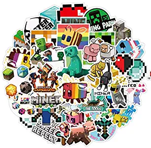 100 Pack Video Game Stickers for Minecraft Party Favors Laptop Water Bottle Skateboard Computer Phone Hydroflasks Gaming Vinyl Stickers Waterproof Aesthetic Trendy Decals for Kids Teens Adults Boys