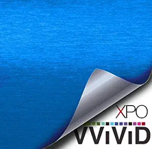 VViViD Metallic Blue Brushed Metal Vinyl Wrap Roll XPO Air Release Technology (3ft x 5ft)