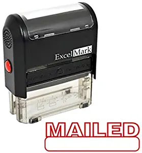 MAILED Self Inking Rubber Stamp - Red Ink