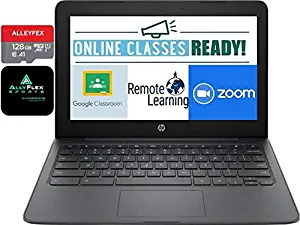 2020 Newest HP Chromebook 11.6" HD Laptop for Business and Student, Intel Celeron N3350, 4GB Memory, 160GB Space(32GB eMMC+128GB Micro SD), Webcam, USB-C, WiFi , Bluetooth, Chrome OS+AllyFlex MOUSPAD