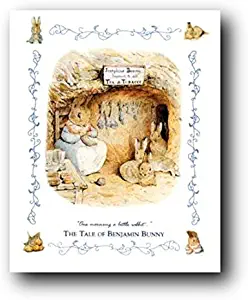 Wall Decor The Tale of Peter Rabbit and Benjamin Bunny By Beatrix Potter Kids Room Art Print Poster (16x20)
